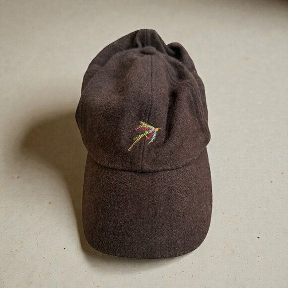 ORVIS Signature Collection Brown Fly Fishing Lure Embroidered Wool Blend Basebal - Picture 1 of 8